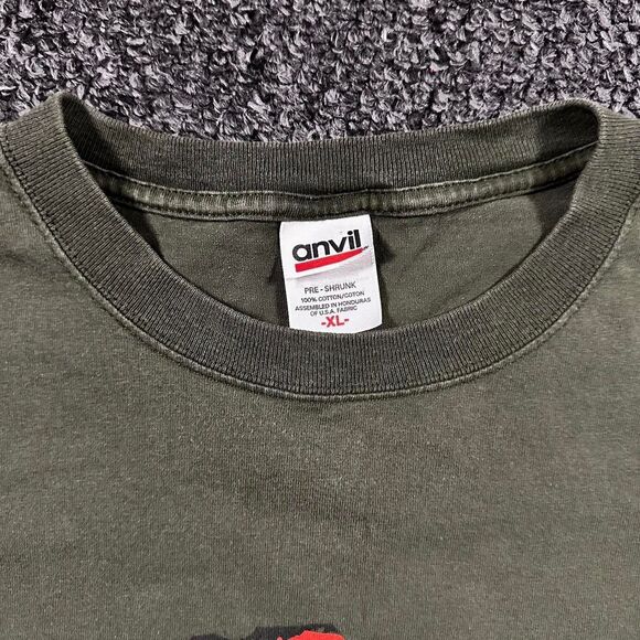 Anvil John Lennon Revolution T-Shirt Men’s XL Olive Cotton Graphic Vintage 90s - Picture 4 of 6